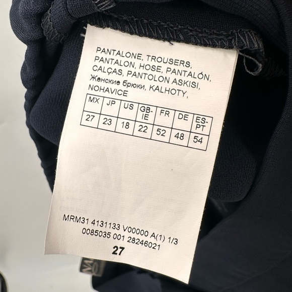 Marina Rinaldi Cady Slim Fit Trousers Pants Midnight Blue Size 27 Plus Size 18 - Picture 3 of 5